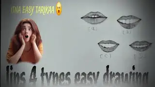 Lips with teeth 4 type easy drawing 🤐😦|| drawing | drawing tutorial | drawing easy trick # art