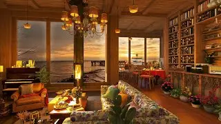 Sweet March Spring Morning at Outdoor Coffee Shop Ambience ☕Relaxing Instrumental Jazz Music to Work