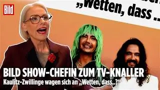 BILD SHOW-CHEFIN ZUM TV-KNALLER: Kaulitz-Zwillinge wagen sich an &bdquo;Wetten, dass..?&ldquo;
