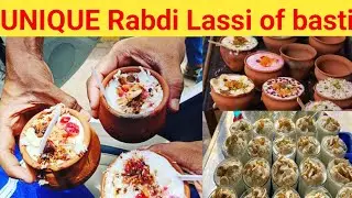 UNIQUE Rabdi Lassi of basti 😱😱 लस्सी में दही के साथ दूध भी ड़ाला जाता है  Indian Street Food☺️
