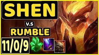 WHITEKNIGHT (SHEN) vs RUMBLE - 11/0/9 KDA TOP CHALLENGER GAMEPLAY - EUW