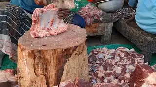Deshi ox meat ll Black ox 🐂 meat cutting process knife a skill butcher ll