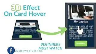CSS 3D Card Hover Effect | How to create 3D Effect On 