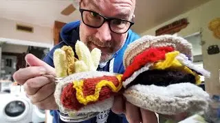 Knitted Food and a Wooden Moose