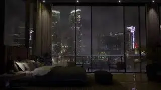 Spend The Night In An Exclusive Luxury Miami Apartment | Heavy Rain & Thunder Sounds Outside | 4K