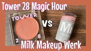 Werk vs Magic Hour - Milk makeup vs Tower 28 blush/ SWATCH COMPARISON  on medium brown asian skin
