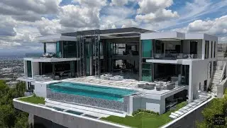 In Hollywood Hills - The Most Exclusive View in LA Touring a Cliffside Modern Mansion