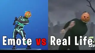 Pump it Up in Real Life | KXVO Pumpkin Dance | Fortnite Emotes Synced with Real Source