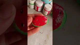 Beautiful stone painting/watermelon painting on stone #shorts #satisfying #art #painting #creative