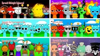 Mix all together Sprunki Midnight Upheaval vs Sprunki Softened vs Sprunki But Everyone Is Sky vs ...