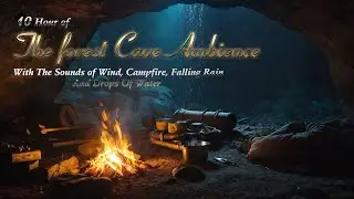 A Dreamy Night in an Abandoned Forest Cave | 10 Hours | Soothing Rain, Campfire, and Forest Ambience