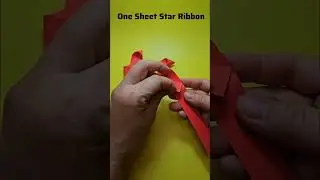 One Sheet Paper Star Ribbon 종이 한 장 별리본 만들기 紙一枚で作る星リボン #origami #papercraft #bow