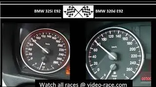 BMW 325i E92 VS. BMW 320d E92 - Acceleration 0-100km/h