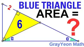 Find the area of the blue triangle #geometryskills #mathpuzzles #importantgeometryskillsexplained
