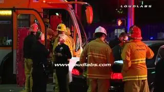Metro Bus Head-on Crash / South LA   RAW FOOTAGE