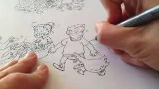 inktober2018 -  inking of a comic panel