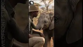 Baby Elephant&rsquo;s Heartwarming Hug with Caretaker 🐘💛 #wildlife #viralvideo #aishorts #nature #elephant