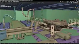 Hull defence bots repair station - Blender VR spacecraft spaceship game map space travel engineer