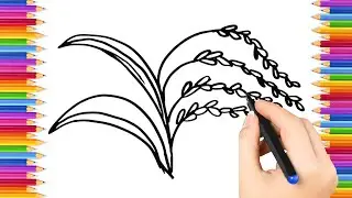How To Draw cute   rice plant Drawing, Painting & Coloring For Kids and Toddlers_ Child Art 🐋🌈🎨
