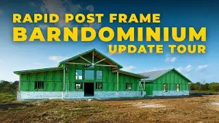 Быстрый каркас Barndominium Progress Tour | Обшивка Zip System и каменная наружная отделка