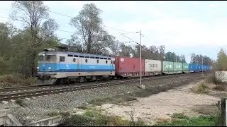 HŽ teretni vlak, lokomotiva ASEA 1141. Container train in Croatia (Croatian Railways 2021.)