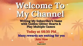 Writing✍️My SUBSCRIBER's Name GOLDEN GLITTER  HEART| Play Multiple Game| Join Now & get many rewards