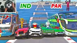 gta 5 water bumps ramp test Indian cars vs pakistan cars | gta 5 water ramp test | gta 5 telugu