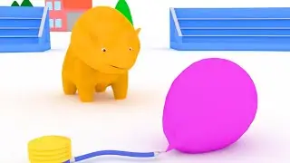 Impara i Colori - Dino fa ESPLODERE ALCUNI PALLONCINI