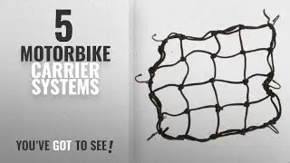 Top 10 Motorbike Carrier Systems [2018]: PANYTOW Black Bungee Motorcycle Helmet Cargo Net 6 Hooks