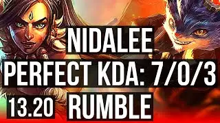 NIDA vs RUMBLE (TOP) | 7/0/3, 600+ games, Godlike | KR Grandmaster | 13.20