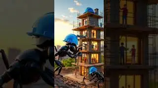 Giant Ants 🐜 in construction #shorts #ai #asmr #aiasmr #relaxing #satisfying