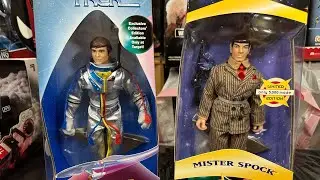 PLAYMATES STAR TREK:  CHEKOV (1998) ENVIRONMENTAL SUIT AND SPOCK (1996) IN GANGSTER OUTFIT FIGURES