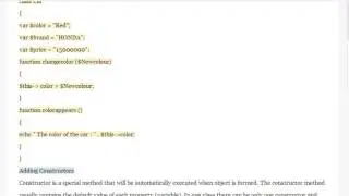 Properties and Methods in PHP