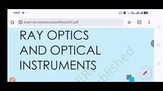 Ch-8 ray optics and optical instruments class 12 physics ncert physics 