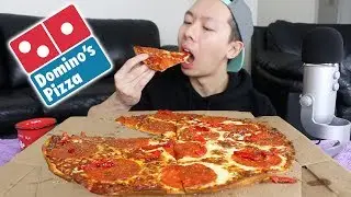 Dominos Pizza Mukbang [Cheesy Garlic Pepperoni] + PO Box Unboxing | Eating Pizza