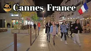 Cannes  France Walking tour 4K Ultra  60fps ⁴ᴷ 🇫🇷