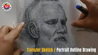 Transfer Sketch on Canvas with Carbon Paper | Portrait Outline Drawing Tutorial by Debojyoti Boruah