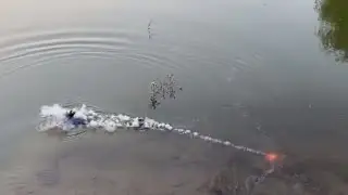 Homemade toy submarine blasts underwater with exploding torpedoes!
