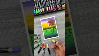 Magical Sunset in 30 Seconds 🌅✨ Oil Pastel Art