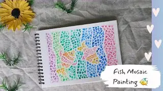 🎨 Fish Mosaic Painting | Easy & Colorful Art Idea for Beginners 🐠💖 @MRMOONHandmadeCrafts