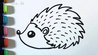 How to draw a cute Hedgehog Easy for kids | Cute Drawing