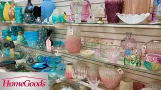 HOMEGOODS DECORATIVE GLASSWARE DINNERWARE PLATES HOME DECOR SHOP WITH ME SHOPPING STORE WALK THROUGH