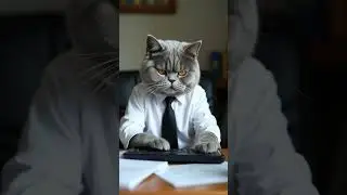 it's a job time office work #virel #soundeffects #keyboard #typing #cat #shorts