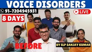 Live Pre Voice Therapy | Vocal Cord Paralysis | Puberphonia | Spasmodic Dysphonia | #slpsanjaykumar