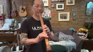 Demonstration of 1.8 Standard length JINASHI - natural bore shakuhachi.