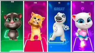 Talking Angela 2 & Talking Tom & Talking Hank & Talking Ginger Coffin Dance Cover in Tiles Hop