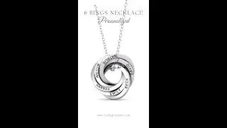 Personalized Russian 6 Rings Necklace   Engraved Names Necklace   Mothers Necklace   Gift for Her