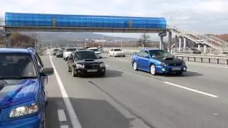 Проезд колонны SubaruDV