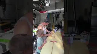 Reconditioning this cool surfboard
