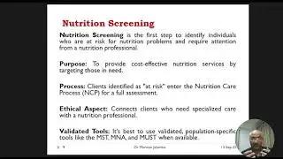 Part 1 Lecture 4 Assessment Of Food  And Nutrition Related History